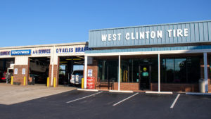 Exterior of West Clinton Tire building